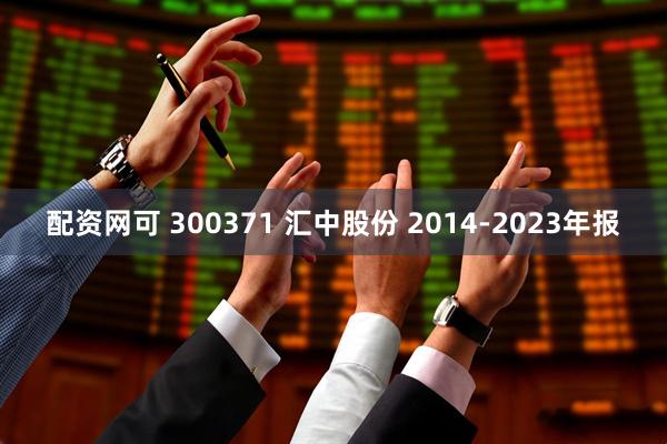 配资网可 300371 汇中股份 2014-2023年报