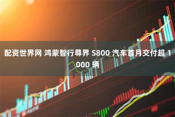 配资世界网 鸿蒙智行尊界 S800 汽车首月交付超 1000 辆