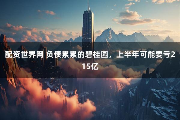 配资世界网 负债累累的碧桂园，上半年可能要亏215亿