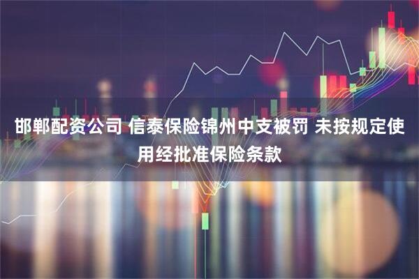 邯郸配资公司 信泰保险锦州中支被罚 未按规定使用经批准保险条款